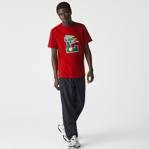 LACOSTE Crew Neck Pennants L Badge Cotton T-Shirt Mens