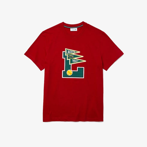 LACOSTE Crew Neck Pennants L Badge Cotton T-Shirt Mens