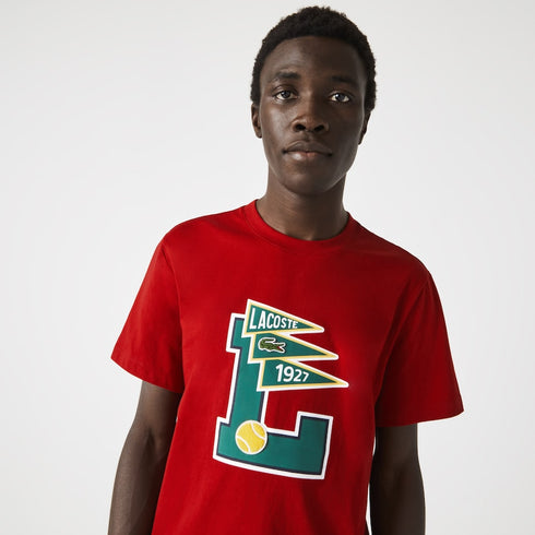 LACOSTE Crew Neck Pennants L Badge Cotton T-Shirt Mens