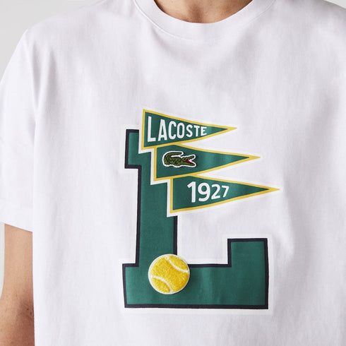 LACOSTE Crew Neck Pennants L Badge Cotton T-Shirt Mens
