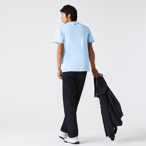 LACOSTE Crew Neck Vintage Printed Cotton T-shirt Mens