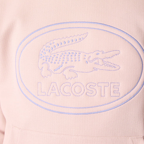 LACOSTE Embroidered Logo Piqué Fleece Hoodie Mens Apparel -