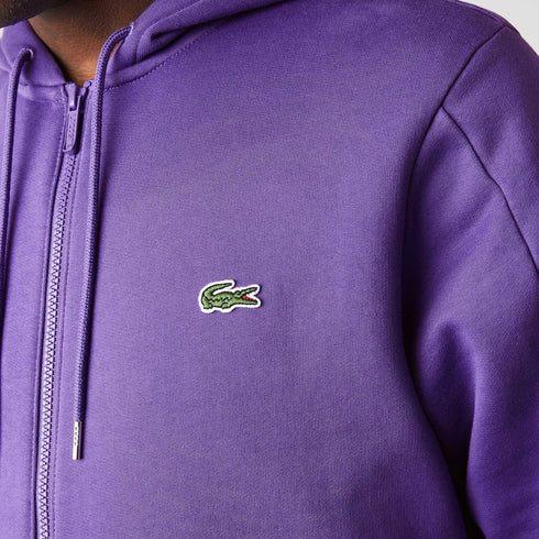 LACOSTE Hooded Colorblock Fleece Zip Sweatshirt Mens Apparel