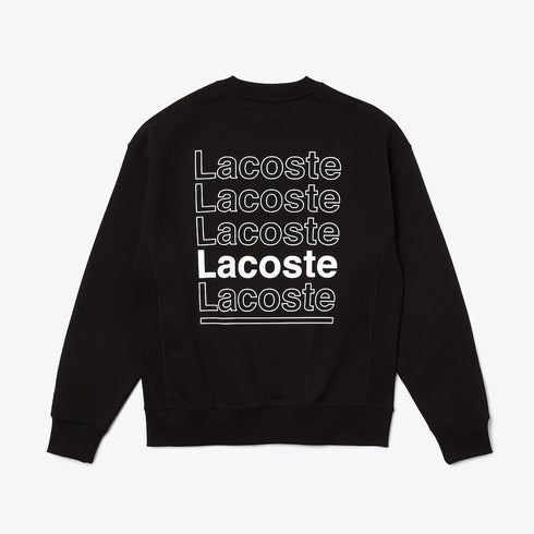 LACOSTE LIVE Loose Fit Crew Neck Print Fleece Sweatshirt