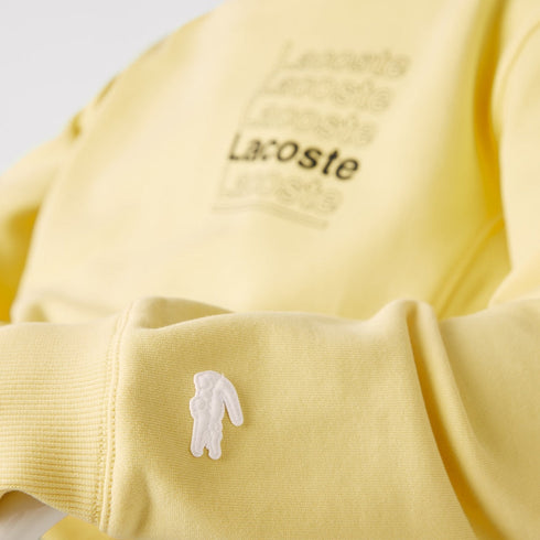 LACOSTE LIVE Loose Fit Crew Neck Print Fleece Sweatshirt