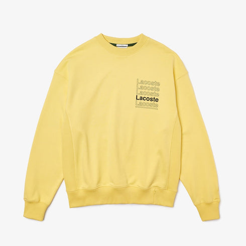 LACOSTE LIVE Loose Fit Crew Neck Print Fleece Sweatshirt