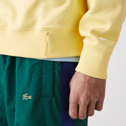 LACOSTE LIVE Loose Fit Crew Neck Print Fleece Sweatshirt