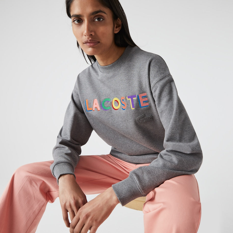 Spis aftensmad heltinde Glat LACOSTE LIVE Loose Fit Embroidered Fleece Sweatshirt – ASPHALT