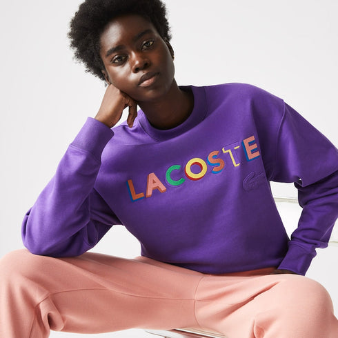 LACOSTE LIVE Loose Fit Embroidered Fleece Sweatshirt Mens