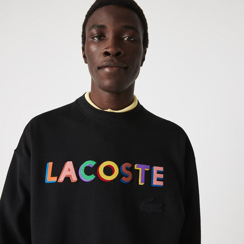 LACOSTE LIVE Loose Fit Embroidered Fleece Sweatshirt Mens