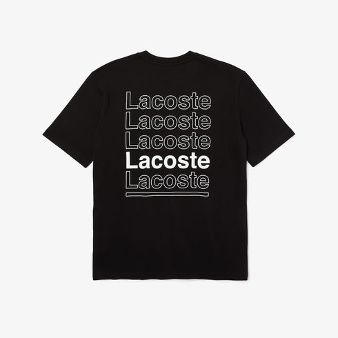 LACOSTE LIVE Loose Fit Printed Cotton T-shirt Mens Apparel -