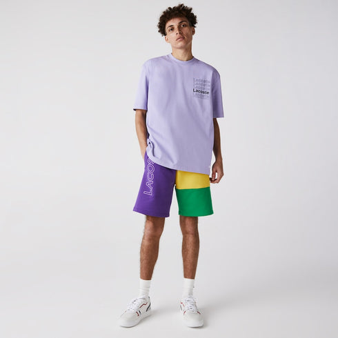 LACOSTE LIVE Loose Fit Printed Cotton T-shirt Mens Apparel -