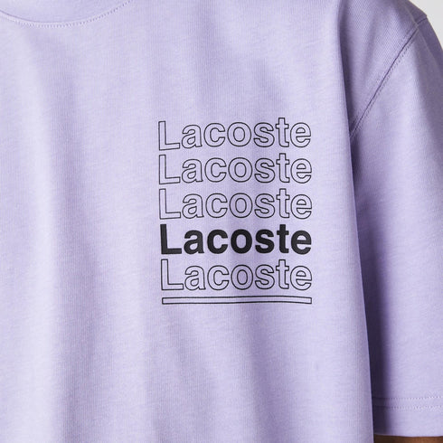 LACOSTE LIVE Loose Fit Printed Cotton T-shirt Mens Apparel -