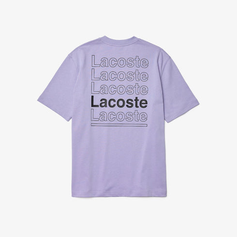LACOSTE LIVE Loose Fit Printed Cotton T-shirt Mens Apparel -