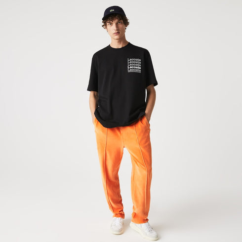 LACOSTE LIVE Loose Fit Printed Cotton T-shirt Mens Apparel -