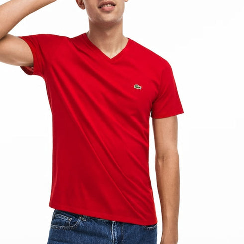 LACOSTE T-SHIRT SHORT SLEEVE V NECK MENS APPAREL - MENS