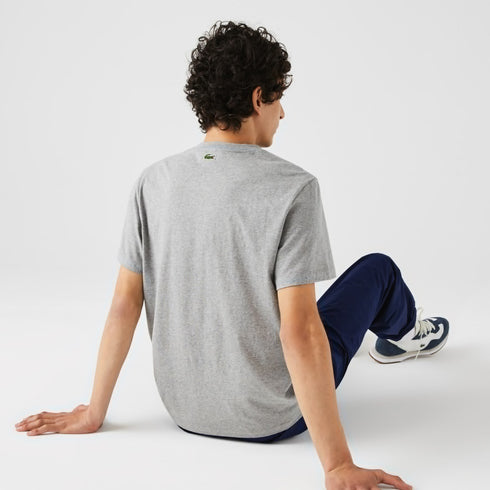 LACOSTE T-shirt With Round Neck And Landscape Print Mens