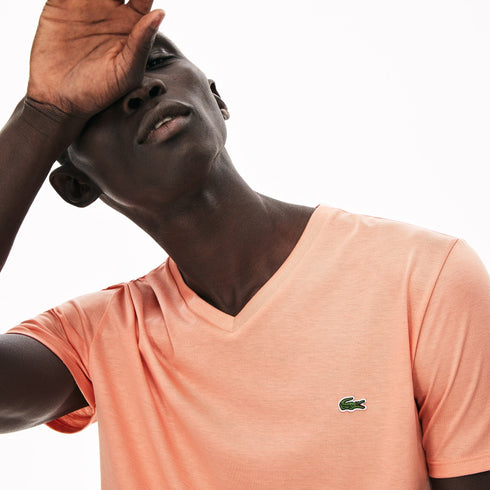 LACOSTE V-neck Pima Cotton T-shirt Mens Apparel - MENS