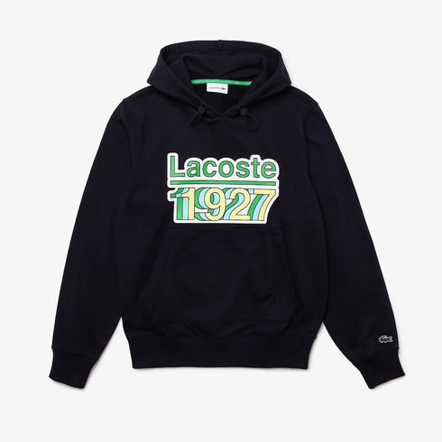 LACOSTE Vintage Printed Hooded Fleece Sweatshirt Mens
