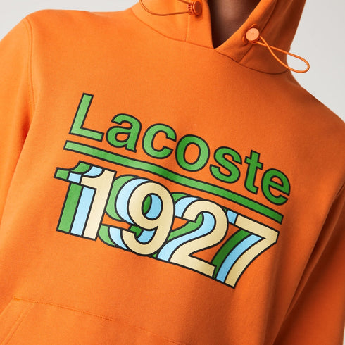 LACOSTE Vintage Printed Hooded Fleece Sweatshirt Mens
