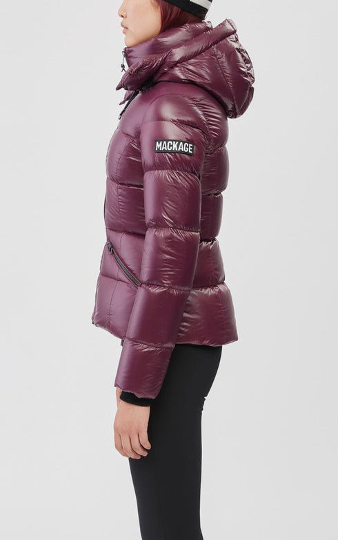 MACKAGE MADALYN-V-WINE LADIES HOODED LIGHT DOWN JKT - WOMENS