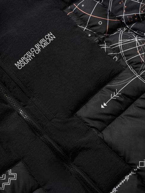MARCELO BURLON ALLOVER ASTRAL NYLON DOWN JKT Mens Apparel -