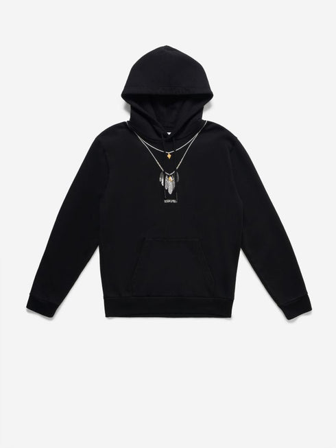 MARCELO BURLON FEATHERS NECKLACE HOODIE Mens Apparel - MENS