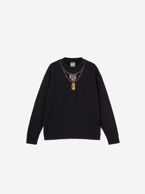 MARCELO BURLON FEATHERS NECKLACE OVER CREW Mens Apparel -