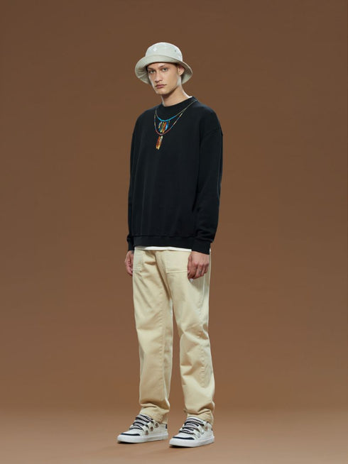 MARCELO BURLON FEATHERS NECKLACE OVER CREW Mens Apparel -