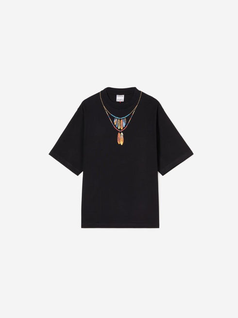 MARCELO BURLON FEATHERS NECKLACE OVER TEE Mens Apparel -