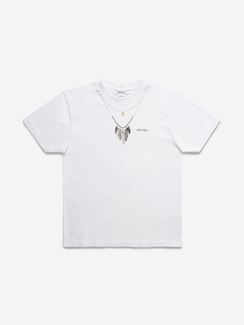MARCELO BURLON FEATHERS NECKLACE REGULAR TEE Mens Apparel -