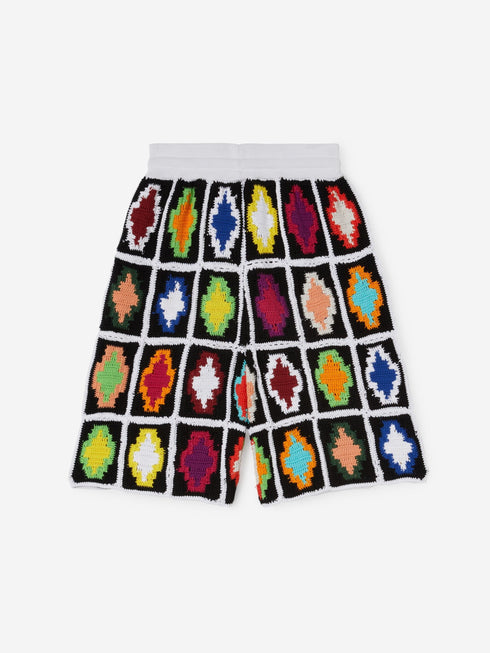 MARCELO BURLON MACRAME CROSS KNIT SHORTS Mens Apparel -