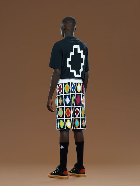 MARCELO BURLON MACRAME CROSS KNIT SHORTS Mens Apparel -