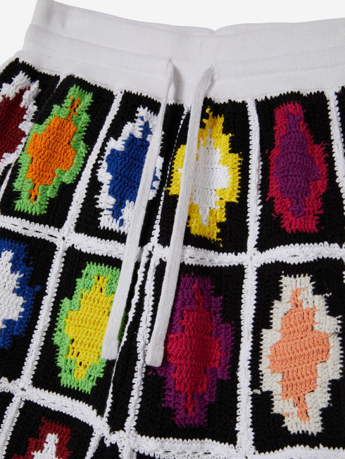 MARCELO BURLON MACRAME CROSS KNIT SHORTS Mens Apparel -