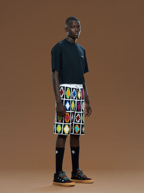 MARCELO BURLON MACRAME CROSS KNIT SHORTS Mens Apparel -
