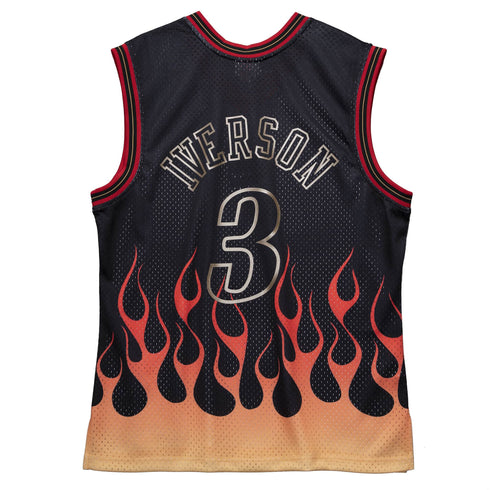 MITCHELL & NESS FLAMES SWINGMAN 76ERS IVERSON Mens Apparel -