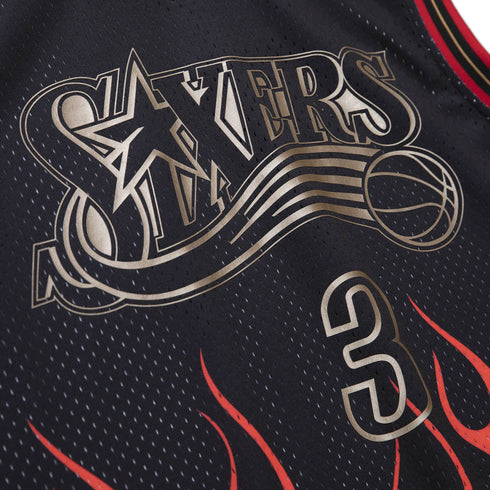 MITCHELL & NESS FLAMES SWINGMAN 76ERS IVERSON Mens Apparel -