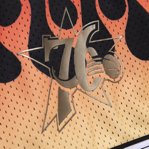 MITCHELL & NESS FLAMES SWINGMAN SHORT 76ERS Mens Apparel -