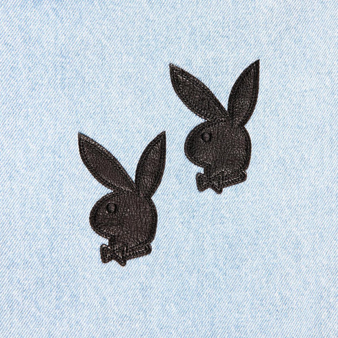 PLEASURES BUNNY APPLIQUE DENIM WASHED Mens Apparel - Mens