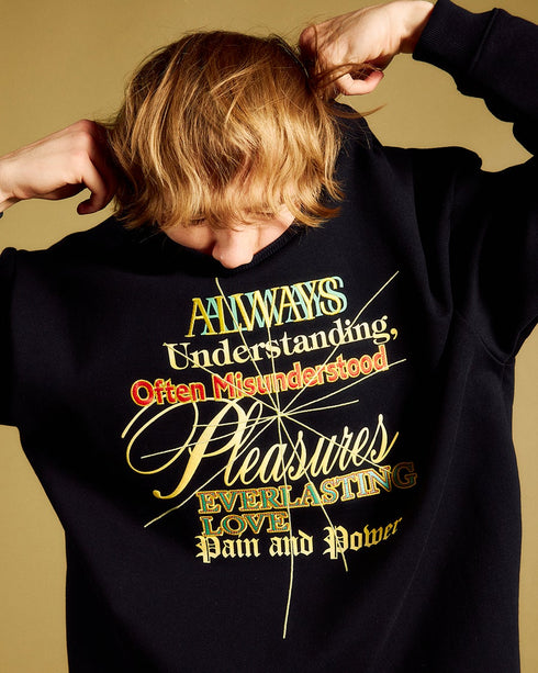PLEASURES FAITH CREWNECK SWEATSHIRT Mens Apparel - Mens