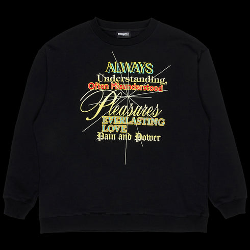 PLEASURES FAITH CREWNECK SWEATSHIRT Mens Apparel - Mens