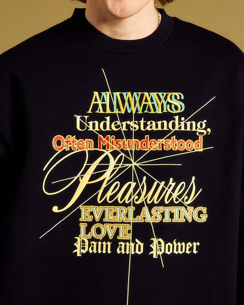 PLEASURES FAITH CREWNECK SWEATSHIRT Mens Apparel - Mens
