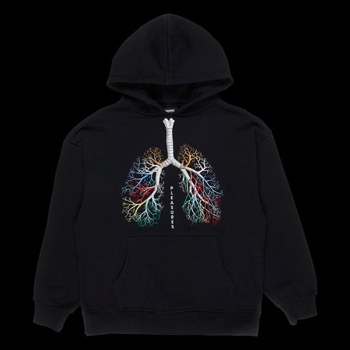 PLEASURES P21W030-BLACK BREATHE HOODIE Mens Apparel - Mens