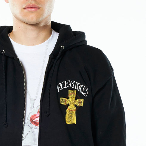 PLEASURES VEGAN ZIP HOODIE Mens Apparel - MENS APPAREL