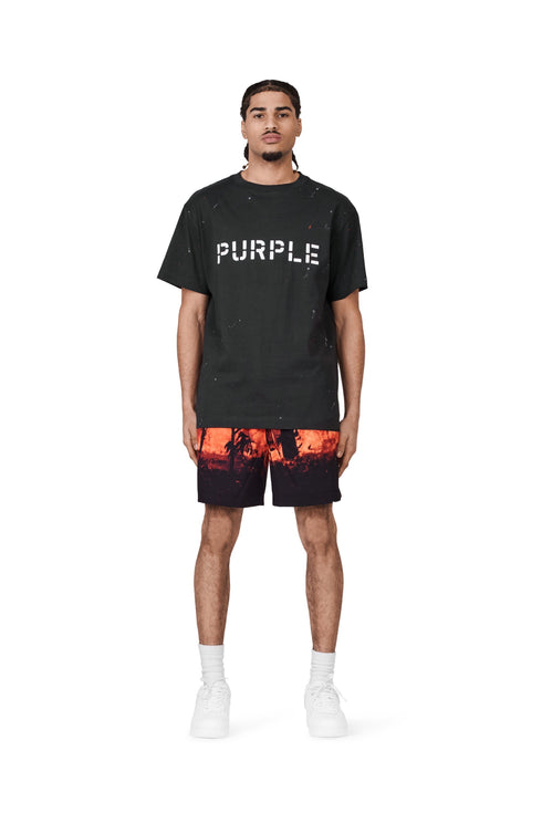PURPLE BRAND BLACK FIRE SEASON SWIM SHORTS Mens Apparel -