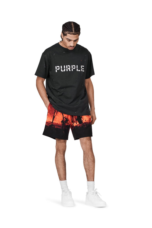 PURPLE BRAND BLACK FIRE SEASON SWIM SHORTS Mens Apparel -