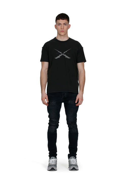 PURPLE BRAND BLACK WASH REFLECTIVE REPAIR Mens Apparel -