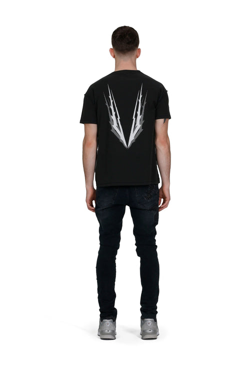 PURPLE BRAND BLACK WASH REFLECTIVE REPAIR Mens Apparel -