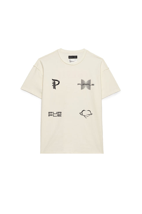 PURPLE BRAND BLACKWORK - WHITE Mens Apparel - MENS APPAREL