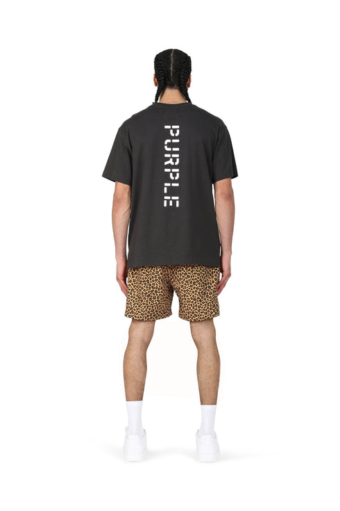 PURPLE BRAND BROWN LEOPARD SWIM SHORTS Mens Apparel -